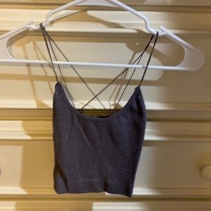 Urban Outfitters Grey Sparkle Party Top